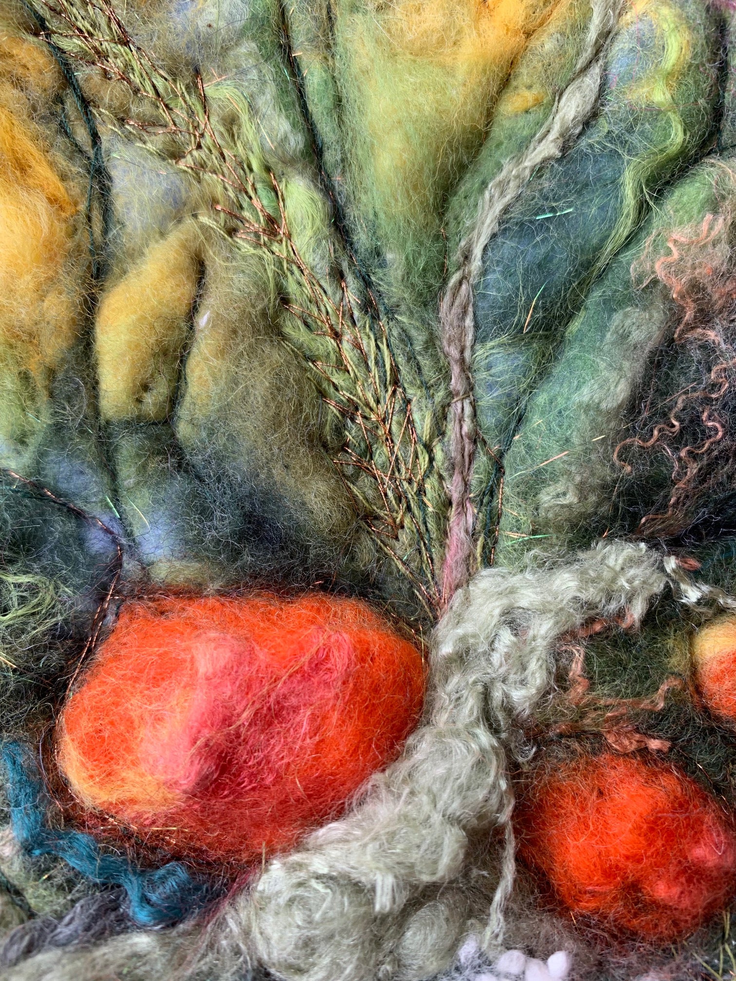 Rocky Mountain Bouquet - Framed Wet-Felted Wool Art (SOLD)